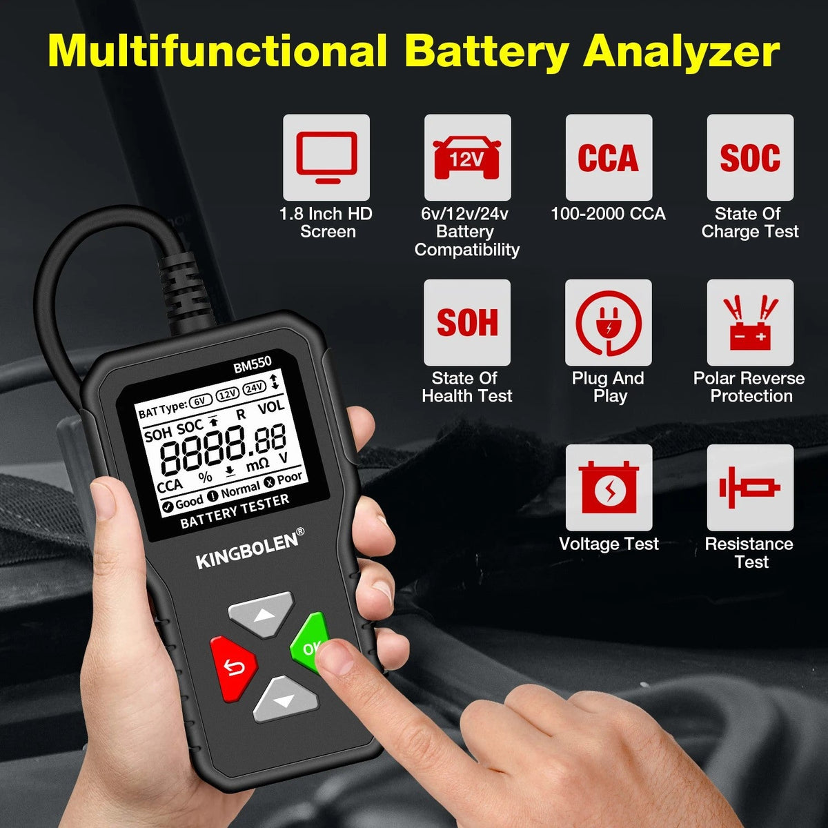 BM550 Auto-motorcycle Battery Detecting Device